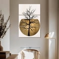 thumbnail image 3 of Elephant Stock In The Wild Gold Wall Art - Vertical Multi Panel Canvas - Hallway Wall Decor - Floral And Botanical Multi Panel - Brown And Black Decor By Kubistika - 42" x 65", 3 of 8