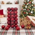 thumbnail image 4 of Neoargh 36 Pack 1.18‑Inch Hanging Christmas Baubles Set, Plastic Ornaments for Xmas Tree Decor, Red, 4 of 6