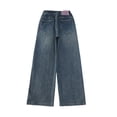 thumbnail image 5 of KVPLBQFD Black Baggy Jeans Girls School Uniform Pants Waterproof Pants Kids Cute Clothes for Girls 10-12 Preppy Clothes Toddler Girls 5t Clothes, Blue 9-10 Years, 5 of 6