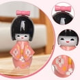 thumbnail image 6 of Japanese Geisha Doll Kimono Statuette Wood Material Miniature Sculpture for Home Office Desk Decor, 6 of 9