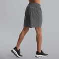 thumbnail image 4 of HKYNLAG Men's Athletic Running Shorts Quick Dry with Zipper Pockets Ice Silk Workout Gym Long Shorts with Zipper Pockets Dark Gray L, 4 of 5