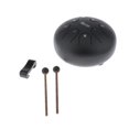 thumbnail image 4 of Tambor de Lengüeta de material acero de 6 Pulgadas, Tambor Artesanal de 8 Notas con Mazos de Tambor Acolchado, Sonido Maravillosamente Terminado Y Negro CUTICAT Tambor de lengüeta de acero, 4 of 8