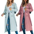 thumbnail image 2 of Yokua Long Coat For Women Long Sleeve Trench Jacket Windbreaker Coats And Jackets, 2 of 11