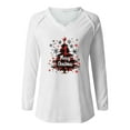 thumbnail image 5 of EchfiProm Long Sleeve Shirts for Women White Funny Outfits Christmas V Neck Merry Christmas Xmas Ladies Tee Shirts, 5 of 6