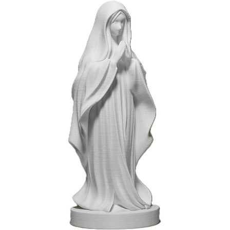 Znet3D Virgin Mary Statue — Religious Figurine for Home Altar Prayer Corner Catholic Decor Gift (White)