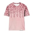 thumbnail image 4 of ZQGJB Floral Tops for Women Vintage Printed Summer Short Sleeve Round Neck Graphic T-Shirts Trendy Relaxed Fit Cotton Pullover Blouse Pink M, 4 of 4