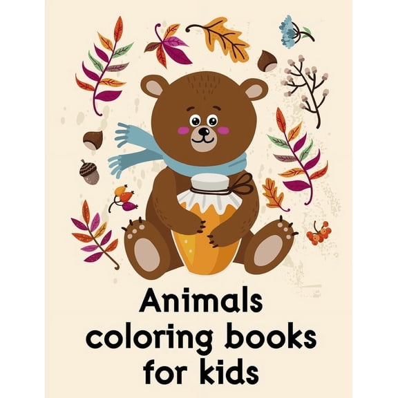 Holiday Cartoon: Animals coloring books for kids: Easy and Funny Animal Images (Paperback)