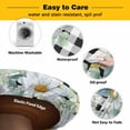 thumbnail image 3 of Elastic Fitted Round Tablecloth, Green Eucalyptus Leaves Waterproof Stretch Table Cover for 55"-60" Tables, Summer Botanical Daisy Black Plaid Washable Outdoor Tablecloths for Patio, Picnic, Camping, 3 of 9