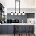 thumbnail image 2 of Depuley Kitchen Island Pendant Light Fixture, 4 Lights Metal Farmhouse Chandeliers, Vintage Flush Mount Ceiling Hanging Lighting with Glass Shade for Dining Room, Foyer, Restaurant, Bar, E26 Base, 2 of 2