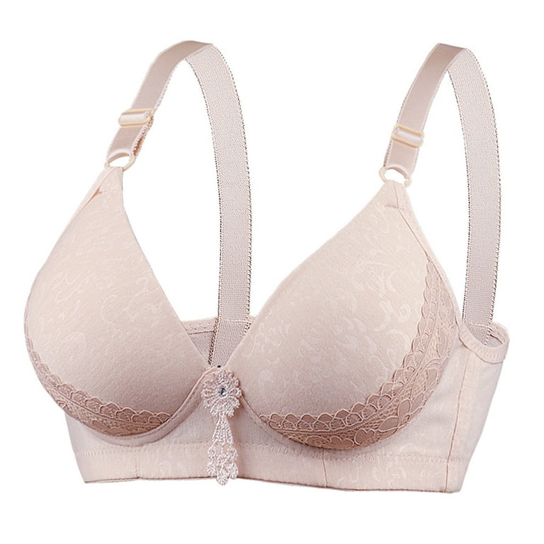 Eashery Bras For Women Plus Size Womens Comfortable Breathable Bra Without  Steel Ring Small Chest Push Up Underwear Women Bras Push Up Beige 80B