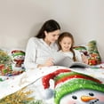 thumbnail image 5 of jejeloiu Kawaii Xmas Snowman Queen Comforter Set,Colorful Christmas Gifts Bedding Sets,Rainbow Holiday Ball Bedding Comforter Set For Girl,Breathable Home Decor Reversible,3-Piece, 5 of 8