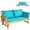Turquoise, variant on Costway Patio Convertible Sofa Daybed Solid Wood Adjustable Furni Thick Cushion White