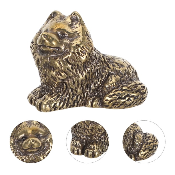 FENGGUIQU Escultura Decorativa De Perro En Latón Dorado Ideal Para Oficina Y Hogar Con Protección Feng Shui