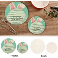 thumbnail image 3 of SKYSONIC Cute Bunny Ear Stripe Trivet Round Hot Pads, Set of 2 Happy Easter Egg Pot Holder Heat Resistant Trivets Cotton Thread Weave Mats for Kitchen Counter Hot Dishes Pot Teapot Table Decor, 3 of 7