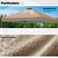 thumbnail image 3 of MASTERCANOPY 6.6' x 6.6' Easy Pop-up Canopy Tent with Vent Outdoor Shade Shelter, Khaki, 3 of 6
