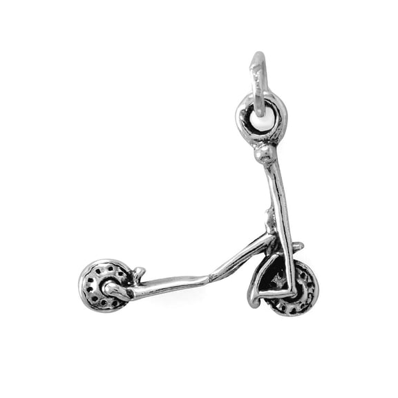 925 Sterling Silver Darling Push Scooter Charm 18mm X 17.3mm Pendant Necklace for Women