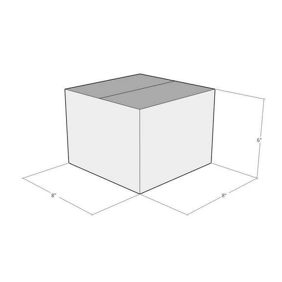 8x8x6 White Corrugated Shipping Boxes, 32 ECT Single-Wall, Qty 175
