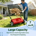 thumbnail image 3 of AIKKYS 26 Inch Heavy Duty Push Lawn Sweeper with 4 Spinning Brushes,Steel Frame 7 Cu. Ft. Leaf & Grass Collector,Adjustable Height,Red, 3 of 8