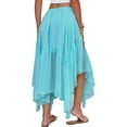 thumbnail image 3 of Summer Women's Boho Maxi Skirt Casual Flowy Asymmetric High-Low Hem Lightweight Comfortable Skirt, 3 of 5