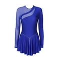 thumbnail image 5 of YEAHDOR Womens Figure Skating Dance Dress Long Sleeve Rhinestones Dance Leotard, 5 of 7