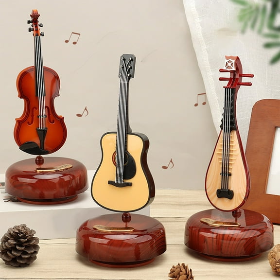 Nsxcdh Kids Toys Retro Musical Instrument Wind Up Music Box Desktop Ornament Music Box Instrument Simulation Wind Up Music Box Gifts for Family Children Friend Back in Stock