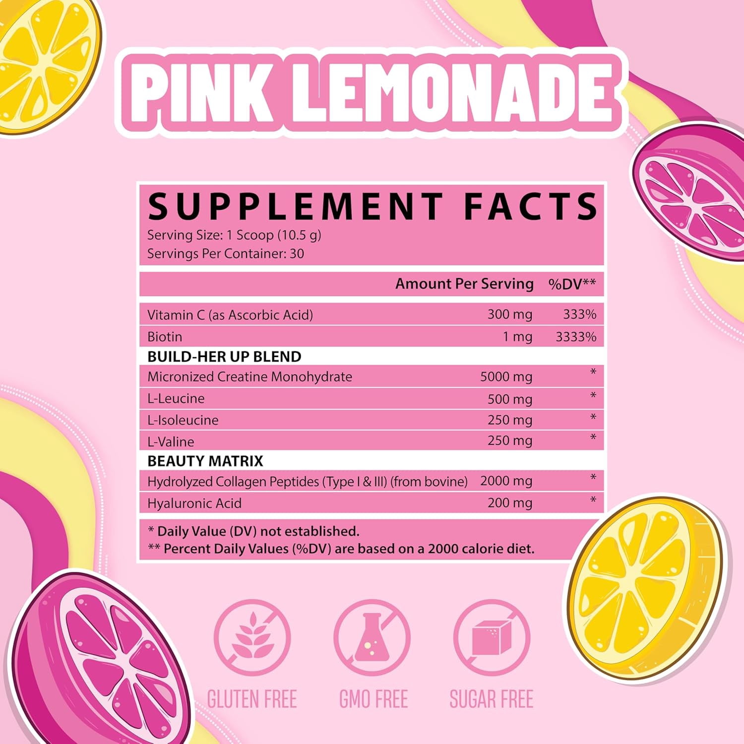 Creatine for Women Booty & Beauty – Pink Lemonade | 5g Creatine, 2g Collagen, BCAAs & Hyaluronic Acid for Glutes, Strength & Skin Nutrex Research 30 Servings)