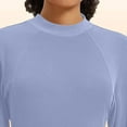 thumbnail image 7 of Scyoekwg Thermal Tops for Women Fall Winter Workout Running Athletic Long Sleeve Base Layer Shirt Lightweight Fleece Lined Top (Blue,S), 7 of 7