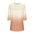 thumbnail image 6 of Hueook Boho Tops for Women Fashion 3/4 Sleeve Long Top with Curved Bottom Beige 2X, 6 of 6
