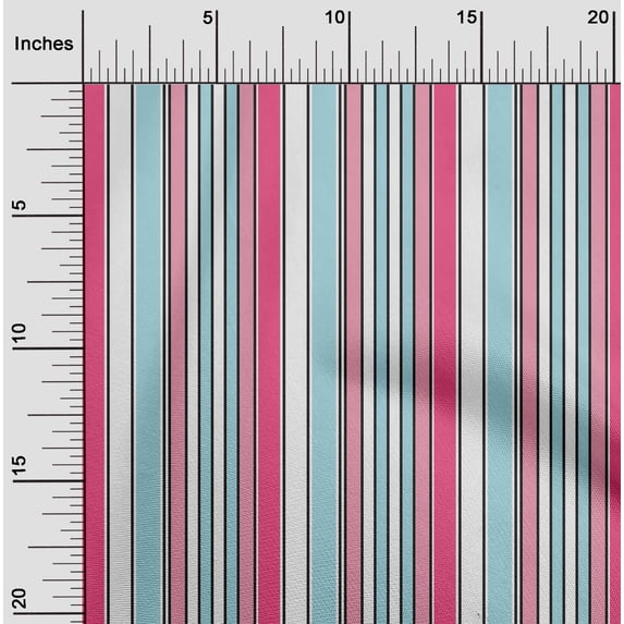 oneOone Cotton Silk Fabric Multicolor Stripe Print Fabric By The Yard 42 Inch Wide