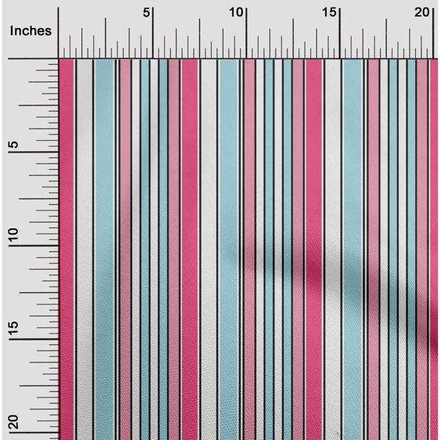 oneOone Cotton Poplin Fabric Multicolor Stripe Decor Fabric Printed BTY 42 Inch Wide
