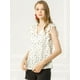 thumbnail image 2 of INSPIRE CHIC Blusa Con Cuello En V De Gasa Con Volantes Top De Camisa De Verano Con Manga Casquillo Y Lunares Para Mujer Beige M, 2 of 6