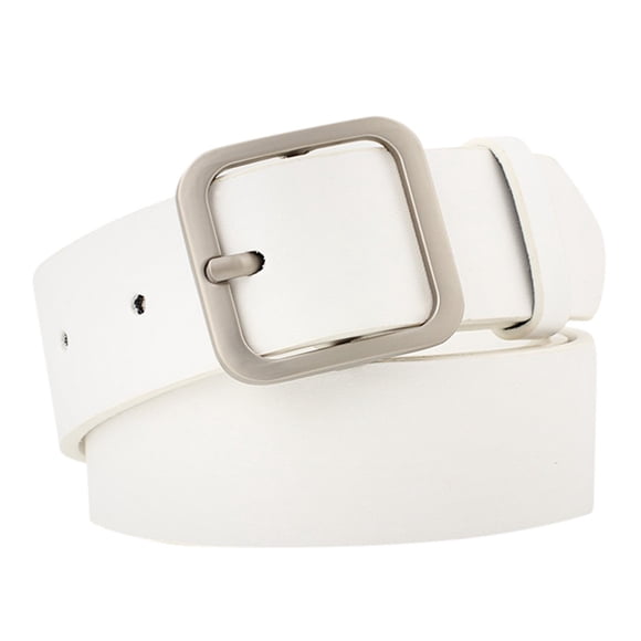 New Ladies Belt Square Buckle Fashion Trend Wild Decorative Belt Belt mens belt White