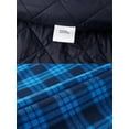 thumbnail image 3 of MAWCLOS Men's Flannel Hooded Coat Winter Plaid Jackets Royal Blue L, 3 of 5
