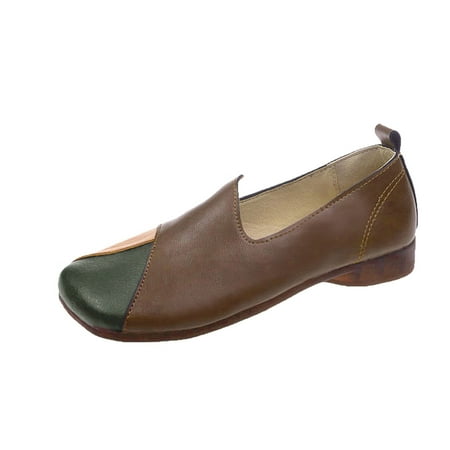 

GNEIKDEING Style Retro Shallow Matching Shoes Soft Soft Women s Casual Mouth Sole Color Ethnic Flat Shoes Women s Casual Shoes Gift on Clearance