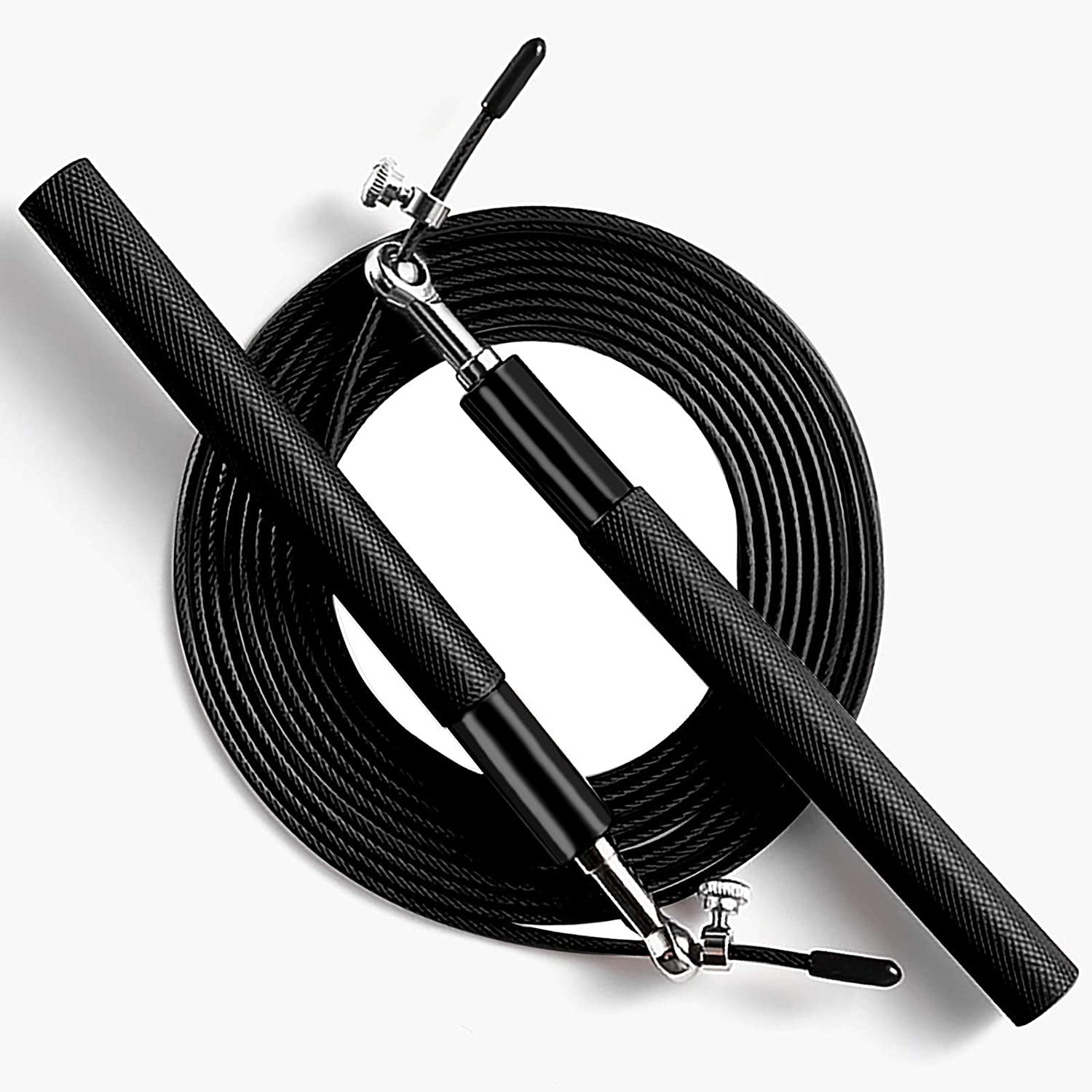 Black Adjustable to All Height Endurance Workout for Boxing Martial Arts or Just Staying Fit 360° Swivel Ball Bearing PHAT™ Jump Rope & Skipping Rope 