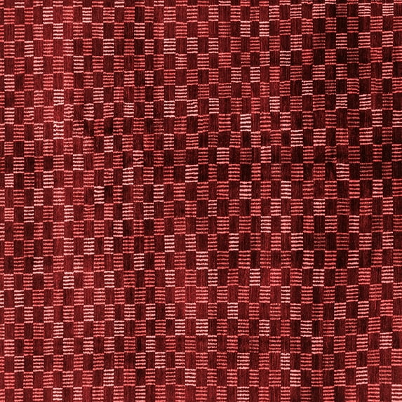 Ahgly Company Machine Washable Indoor Square Abstract Red Modern Area Rugs, 6' Square