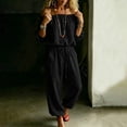 thumbnail image 6 of JOANKDMI Off The Shoulder Jumpsuits for Women Casual Long Rompers with Pockets Loose Fit Elastic Waist Drawstring Summer Beach Outfits Flowy One Piece Overalls, 6 of 6