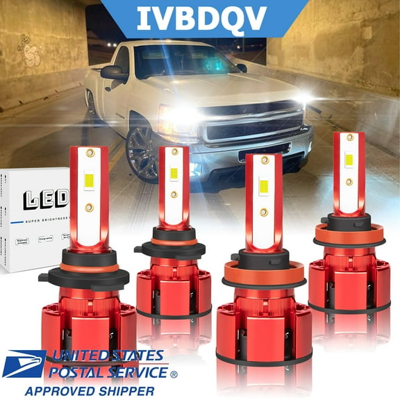 IVBDQV 9005 Higt H11 Low Beam LED Headlight bulb For Chevy Silverado 3500 HD 2007-2019