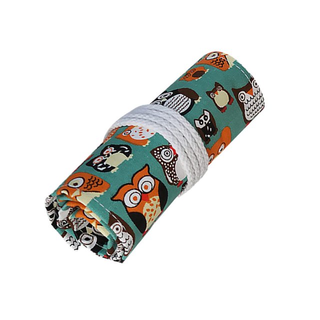 Estuche enrollable para lápices, estuche de lona para bolígrafos, bolsa para bolígrafos con animales, organizador de inserción, organizador de brochas de maquillaje, portalápices