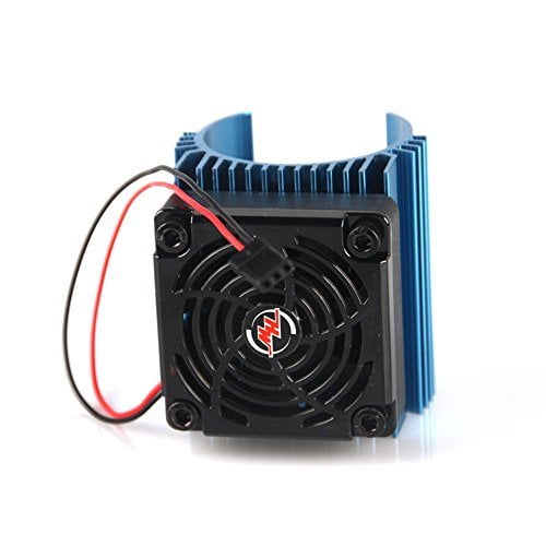 Hobbywing Ezrun 5V C4 Ventilador de refrigeración y motor de 44 x 65 mm Sistema de disipador de calor Ventilador de motor RC para coche 1/8 # 86080130 Azul, calcomanía de funshobby Hobbywing HW86080130