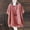 Pink, variant on Women's Summer Short Sleeve Solid Casual Loose Linen Top Pink Women Blending Shirts Women's Short Sleeve T-Shirt(XL)