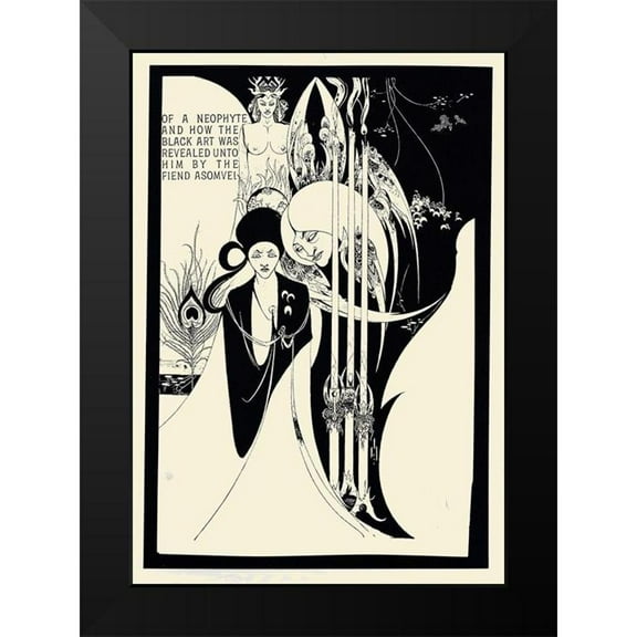 Beardsley, Aubrey 11x14 Black Modern Framed Museum Art Print Titled - Of a Neophyte 1
