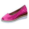 thumbnail image 5 of Xucatan Women's Espadrille Wedge Flats, Metallic Slip On Shoes with Thick Sole, Solid Color Casual Summer Footwear, Versatile Everyday Style for Spring Summer Gift, 5 of 10