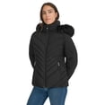 thumbnail image 1 of Chaqueta Tommy Hilfiger para mujer, acolchada y ribeteada de piel sintética, color negro, 1 of 2