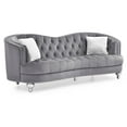 thumbnail image 5 of Passion Furniture PF-G755-S Jewel 90 in. Flared Arm Velvet Straight Sofa in Gray, 5 of 5
