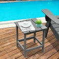 thumbnail image 4 of Costway 2 Pcs Table d'Appoint de Patio 15 Pouces Table Basse Carrée à Lattes en Bois pour Terrasse Gris, 4 of 10