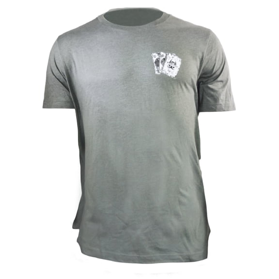 BLACK RAIN ORDNANCE Tagless Playing Cards Logo Premium Unisex Short Sleeve Cotton Poly Blend T-Shirt (Small) Grey.