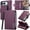 Purple, variant on Mynvo Slim Wallet Case for Apple iPhone Duo with Stylus Pen Holder, Folio Phone Cover with 2 Card Slots, Cash Pocket, Magnetic Closure Kickstand Protective Cover, Brown