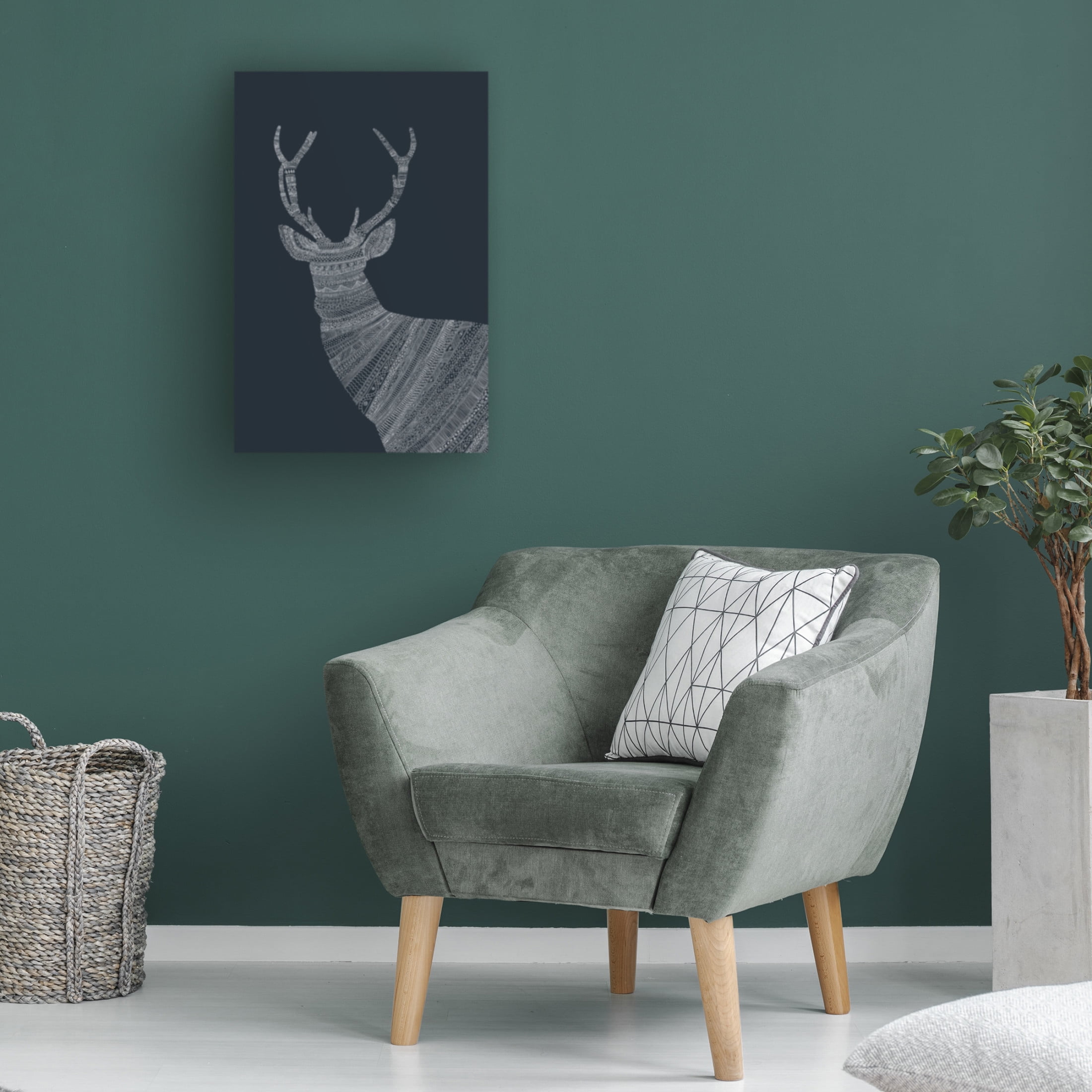 Trademark Fine Art Florent Bodart Stag Blue Canvas Wall Art
