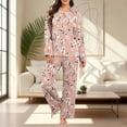 thumbnail image 7 of Levmjia Womens Pajama Set Fashion Casual Print Long Sleeve Top and Pants Winter Sleepwear Cozy Set Soft Loose Fit For Home Relaxation Daily Wear, 7 of 7